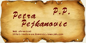 Petra Pejkanović vizit kartica